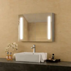 새로운 우아함 수직으로 LED 조명 욕실 벽 장식 거울 캐비닛