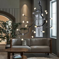 Lustre à fleurs de magnolia tout cuivre Style rétro Wabi-Sabi pour hôtels Nouvel éclairage chinois pour salon salle à manger