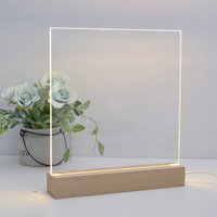 Veilleuse LED 3D en bois Romantique avec interrupteur pour la maison, la chambre d'enfant, la décoration de fête d'anniversaire