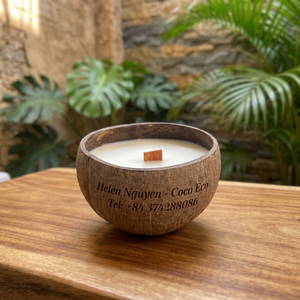 Eco-Friendly Coconut Shell <b>Scented</b> <b>Candle</b> Handcrafted Premium Natural Wax Lime Essential Oils for <b>Christmas</b> - Size 200 gram - Product Image 1