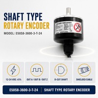 Encodeur rotatif à arbre authentique E50S8-3600-3-T-24 12-24VDC avec sortie de phase A/B/Z, encodeur rotatif incrémental