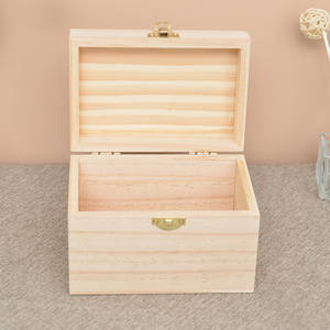 Boîte de rangement en bois avec couvercle rabattable et serrure, capacité de 1 à 3 L, organisateur de bijoux, organisateur de bureau, boîte de rangement domestique - Product Image 2