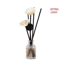 Difusor de Aromas Decorativo, Frasco de Vidrio con Tapa de Aluminio, Envase de Vidrio Transparente Vacío de 50ml, 100ml, 150ml, 200ml, Decoración para el Hogar y Cosméticos