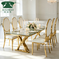 Tables rectangulaires en acier inoxydable de luxe pour banquets, restaurants, événements et mariages