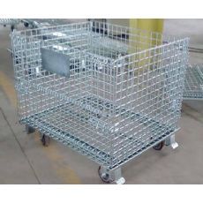 Mracking công suất cao dây thép lồng có thể gập lại Stackable kho lưới hộp lưu trữ container Pallet hàng hóa thiết bị lưu trữ - Product Image 5