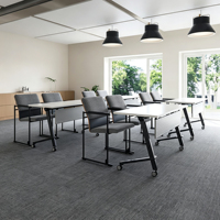 Chaise de visiteur ergonomique moderne en tissu doux avec accoudoirs, écologique, pour salle de classe, bureau, salle de réunion, école - Vente en gros usine
