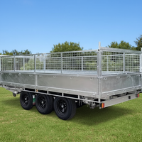 SUV remorqué ferme ordures sable 3 essieux 3 voies multi-fonctions camion hydraulique benne latérale à plat benne basculante remorque