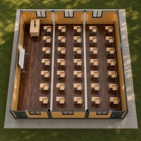 Aula Contenedor Prefabricada, Edificio Escolar Modular de 20 pies/40 pies, Casa de Aula Desmontable con Estructura de Acero para Educación Rural