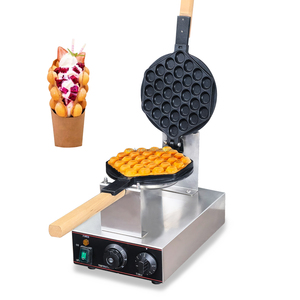 Thương mại điện 1300W bong bóng Waffle maker thép không gỉ trứng Cone Baker không dính Teflon Temp thời gian điều khiển Snack máy - Product Image 1