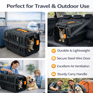 Boîte de <span class=keywords><strong>transport</strong></span> pour animaux de compagnie de taille moyenne pour les compagnies aériennes United, transporteur de cabine pour chats et petits chiens, transporteur d'animaux en plastique portable - Product Image 4