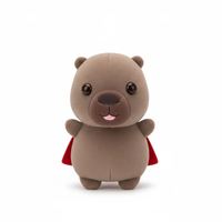 Vente en gros de jouets en peluche personnalisés, mascotte Capybara super-héros, porte-clés en peluche avec cape rouge, fabrication OEM rapide
