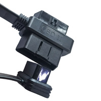 Cable de extensión J1962 OBDII un divisor dos hembra a macho + hembra plano fino como fideos 16 pines 16 núcleos para ELM327 OBD 16 pines