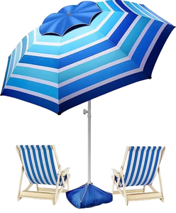 Wholesale Outdoor Oxford <b>Beach</b> Straight <b>Umbrella</b> Manual Alloy Ribs 8ribs Stainless Steel Handle Modern Printable - Product Image 1