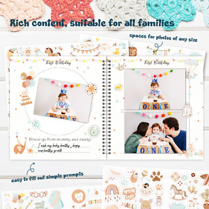Libro de recuerdos de bebé personalizado, álbum de fotos neutral de género, álbum de recortes para Baby Shower embarazada, nuevo libro de regalo para madre con pegatinas de bebé - Product Image 4
