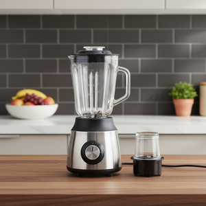 Small 2-in-1 Stainless Steel Electric Juicer <strong>Blender</strong> 6 Blades Glass Jar 1.5L Capacity 2 Speeds Household Use Portable Kitchen - Product Image 4