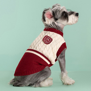 Ropa Cálida para Mascotas al Estilo Inglés, Chaleco Transpirable con Combinación de Colores para Perros y Gatos, Venta al Por Mayor - Product Image 2