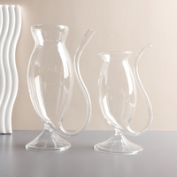 Verre à vin créatif en cristal à long bec de vampire, verre à cocktail amusant en verre transparent pour bar