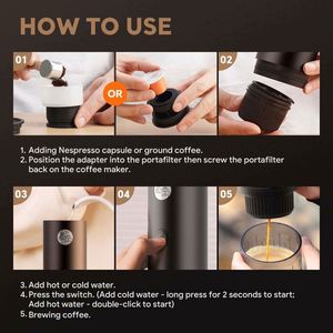 3 in 1 20 Bar Self-Heating Semi-Automatic <b>Portable</b> Electric Espresso <b>Coffee</b> Machine USB-C Travel <b>Coffee</b> <b>Maker</b> Camping Gifts - Product Image 4