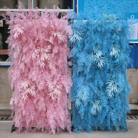 Mur de fleurs de 8 x 8 pieds, bleu et rose, pour fête de révélation de sexe