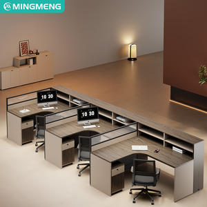 ฉากกั้นโต๊ะทำงานพนักงานแบบรวมโต๊ะและเก้าอี้ โต๊ะทำงานพนักงาน เฟอร์นิเจอร์สำนักงานทันสมัยเรียบง่าย สามารถปรับแต่งได้ - Product Image 5