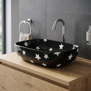 Lavabo Carré Moderne en Granit pour Hôtel, Design Tendance, Lavabo Artisanal pour Salle de Bain, Vasque à Poser sur Comptoir - Product Image 2