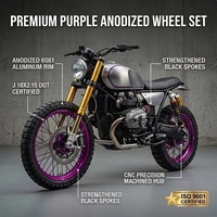 Jantes de moto violettes haute performance de 18 pouces pour la modification de motos de rue performantes