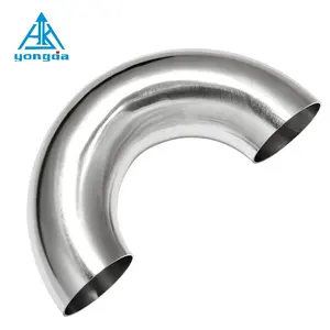 Yongda mirror surface Sanitary 304 316L Stainless Steel bend return 180 degree pipe Elbow