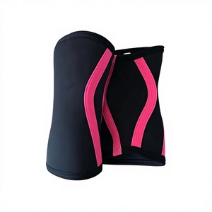Genouillère en néoprène noir et rose, respirante, universelle, pour la protection et le soutien en haltérophilie - Product Image 1
