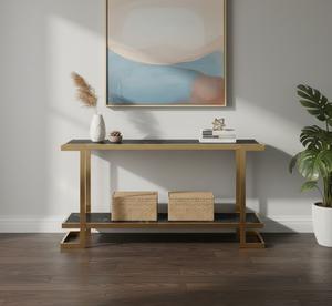 Table console moderne déco, plateau en marbre, cadre en acier élégant, mobilier contemporain élégant, durable, facile à nettoyer pour la maison, l'appartement - Product Image 3