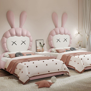 Lit pour enfants style Ins en forme <span class=keywords><strong>de</strong></span> dessin animé populaire Dernier design rose Lit rembourré pour enfants Lit pour enfants moderne et <span class=keywords><strong>de</strong></span> haute qualité <span class=keywords><strong>pas</strong></span> <span class=keywords><strong>cher</strong></span> - Product Image 3