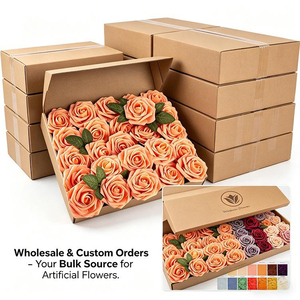 Fleurs artificielles, 25 pièces, roses <span class=keywords><strong>en</strong></span> mousse avec tiges pour décorations de table de mariage, centres de table, vente <span class=keywords><strong>en</strong></span> gros, bricolage - Product Image 5