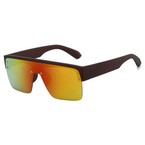 Nouvelles Lunettes de Soleil de Sport de Luxe Unisexe à Demi-Monture Grande, Style Vintage Carré, Protection UV avec Verres Réfléchissants - Product Image 4