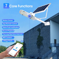 Lámpara Solar LED para Exteriores de Aluminio, Impermeable IP65, 300W, con 6000 Lúmenes, Cámara de Seguridad WiFi CCTV 4G