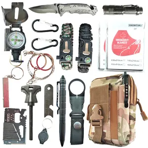 2024 Outdoor Survival Bag Kit Multi-functional Adventure 17 in 1 Survival Bag Kit for Natural Disasters