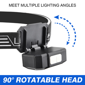 Lampe frontale LED à lumière jaune et blanche, chargement USB-C intégré, <span class=keywords><strong>bandeau</strong></span> réglable pour la pêche nocturne, lampe frontale à induction - Product Image 6