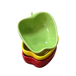 Hot Selling Personalized Porcelain Bakeware Baking Dish Apple Shaped Rice Bowl Children's Creative Tableware