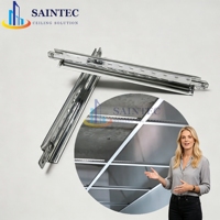 Saintec – Clip de fixation en T pour profilés en acier galvanisé, design moderne, pour profilés de 9/16''