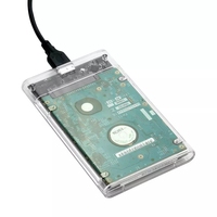 Casing HDD SSD Transparan 2.5 Inci SATA III ke USB 3.0, Enclosure Hard Drive Disk, Mendukung HDD Eksternal Mobile 6TB untuk Laptop PC