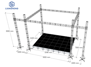 Braguero de espiga de escenario de aluminio duradero de alta calidad para eventos escenario de aluminio de boda para concierto - Product Image 2