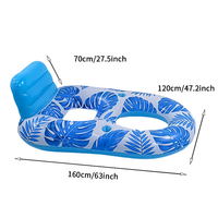 Fauteuil flottant gonflable en PVC en forme de U avec dossier, pour bain de soleil en piscine, bateau ou resort