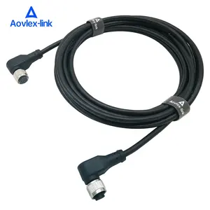 Cable Connector Waterproof M12 A-code 12pin Female To Female Cable M12 Waterproof Connector 12pin Sensor Cable