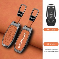 Étui pour clé de voiture en alliage de zinc et cuir pour Ford Mustang, F-150 Raptor, Taurus, Explorer, coque de protection pour clé de voiture à distance, accessoires de voiture