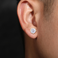 Boucles d'oreilles Moissanite hypoallergéniques Boucles d'oreilles en argent 925 plaqué or pour peau sensible