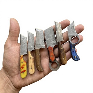 Cuchillo de Supervivencia y Caza de Acero de Damasco Forjado a Mano, Hoja Fija Mini Tipo Drop Point, Mango de Madera, Grado Industrial, para Revendedores OEM 58/60 - Product Image 2