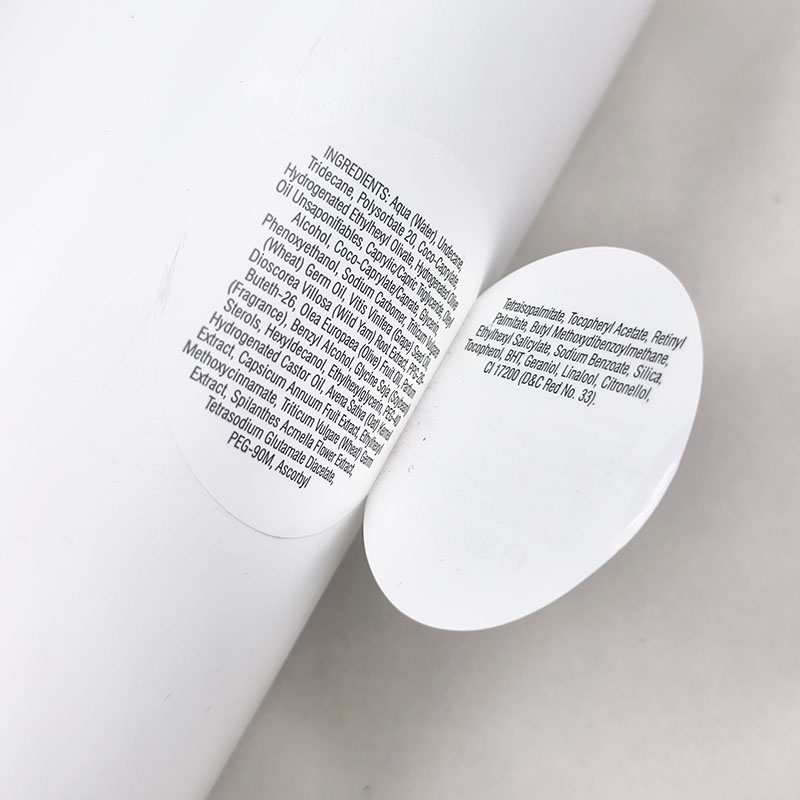 Waterproof Vinyl Three Layer Labels Custom Logo Round Peel Off Multi-Layer Sticker Double Sided Adhesive Labels for Cosmetic