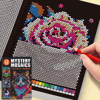 Livre de coloriage par numéros Mystery Mosaics, livre d'activités de puzzle Pixel Art, livre de coloriage mosaïque avec images cachées pour enfants