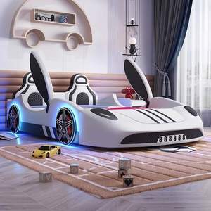 Camas de coche para niños, muebles de dormitorio de alta calidad, luz LED, cama de coche de carreras para niños, camas para niños con música - Product Image 1