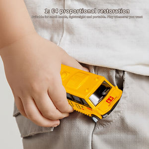 Modèles de voitures miniatures en alliage moulé sous pression 1:<span class=keywords><strong>64</strong></span>, en métal et plastique, avec fonction de recul, motos, véhicules de <span class=keywords><strong>transport</strong></span>, camions, autobus scolaires, ensembles de voitures jouets pour enfants - Product Image 5