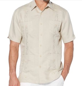Camisa <span class=keywords><strong>Guayabera</strong></span> Cubana <span class=keywords><strong>Mexicana</strong></span> Vintage Transpirable Casual de Primavera - Product Image 2