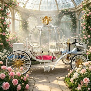 Calèche en métal creux en forme de citrouille à 6 places, tirée par des chevaux, couleur et taille personnalisables, pneus pleins électriques/tirés par des chevaux, pour location commerciale - Product Image 6